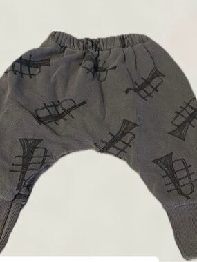 Bobo Choses Gray Sweatpants with Trumpet Print